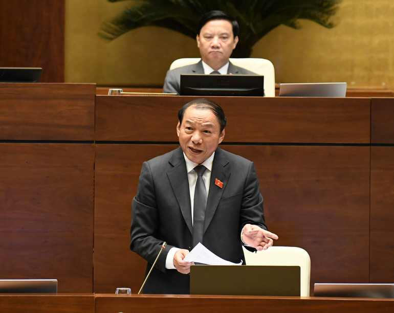 Bộ trưởng Văn hóa, Thể thao và Du lịch Nguyễn Văn Hùng phát biểu. (Ảnh: DUY LINH)