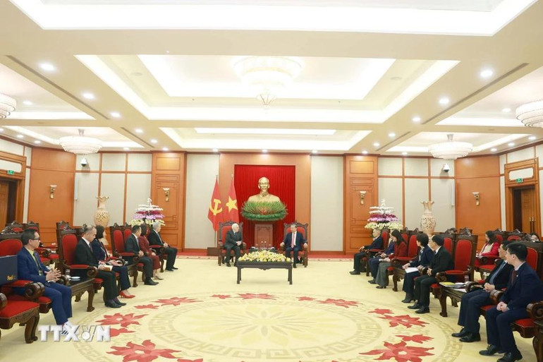 Quang cảnh buổi tiếp. (Ảnh: TTXVN) Quang cảnh buổi tiếp. (Ảnh: TTXVN)