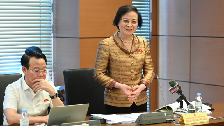 Bộ trưởng Nội vụ Phạm Thị Thanh Trà phát biểu. (Ảnh: BÙI GIANG)