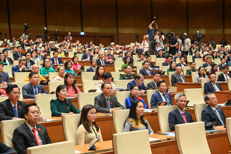Các đại biểu Quốc hội tại phiên họp chiều 20/5. (Ảnh: LINH KHOA)