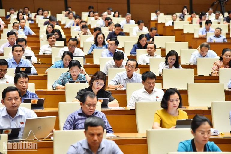 Các đại biểu tham dự phiên họp của Quốc hội chiều 30/5. (Ảnh: THỦY NGUYÊN)