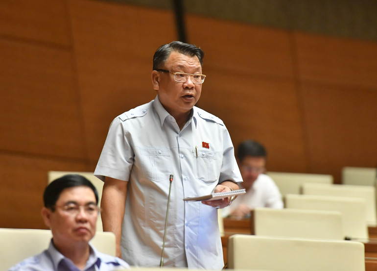 Đại biểu Nguyễn Tạo - Đoàn đại biểu Quốc hội tỉnh Lâm Đồng phát biểu. (Ảnh: ĐĂNG KHOA)