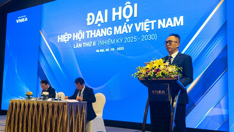 Chủ tịch Hiệp hội Thang máy Việt Nam Nguyễn Hải Đức phát biểu. (Ảnh: TRUNG HƯNG) Chủ tịch Hiệp hội Thang máy Việt Nam Nguyễn Hải Đức phát biểu. (Ảnh: TRUNG HƯNG)