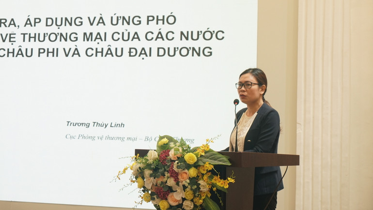 Bà Trương Thùy Linh, Phó Cục trưởng Cục Phòng vệ thương mại, Bộ Công thương. (Ảnh: TRUNG HƯNG) Bà Trương Thùy Linh, Phó Cục trưởng Cục Phòng vệ thương mại, Bộ Công thương. (Ảnh: TRUNG HƯNG)