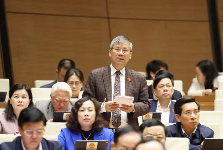 Đại biểu Nguyễn Anh Trí (Hà Nội) phát biểu. (Ảnh: DUY LINH)