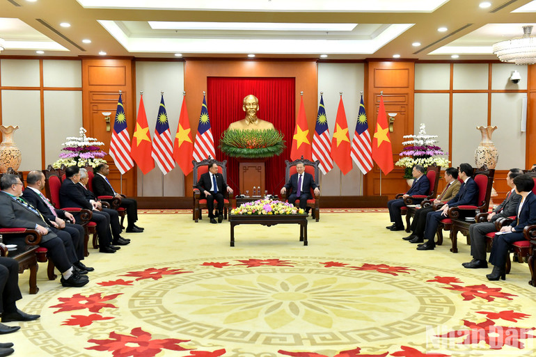 Quang cảnh buổi tiếp. (Ảnh: ĐĂNG KHOA)