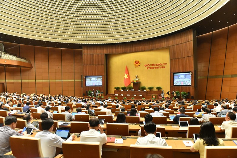 Quang cảnh phiên họp của Quốc hội, sáng 22/6. (Ảnh: ĐĂNG KHOA) Quang cảnh phiên họp của Quốc hội, sáng 22/6. (Ảnh: ĐĂNG KHOA)