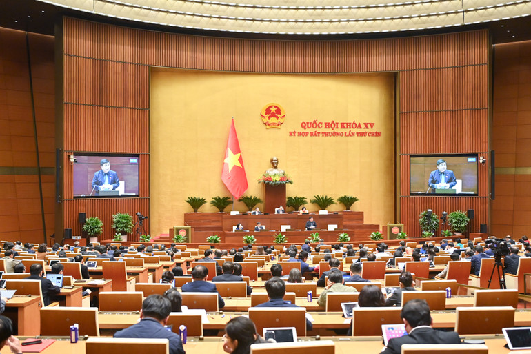 Quang cảnh phiên họp của Quốc hội. (Ảnh: DUY LINH)