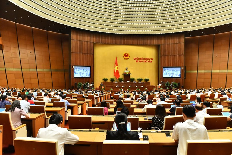 Quang cảnh phiên họp của Quốc hội chiều 8/6. (Ảnh: ĐĂNG KHOA)