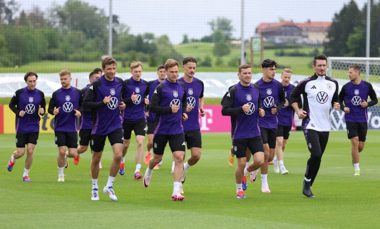 Đội tuyển Đức trong quá trình tập luyện chuẩn bị cho EURO 2024. (Ảnh: Reuters)