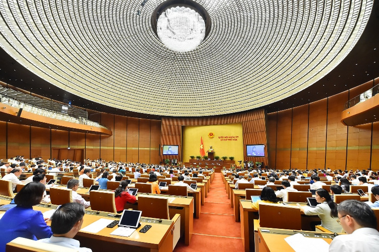 Quang cảnh phiên họp của Quốc hội chiều 31/5. (Ảnh: THỦY NGUYÊN)
