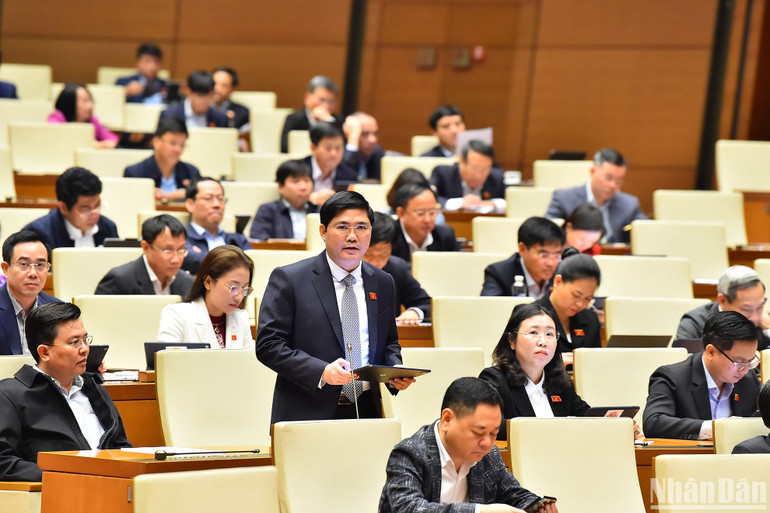 Đại biểu Nguyễn Tuấn Anh - Đoàn Đại biểu Quốc hội tỉnh Long An. (Ảnh: THỦY NGUYÊN)