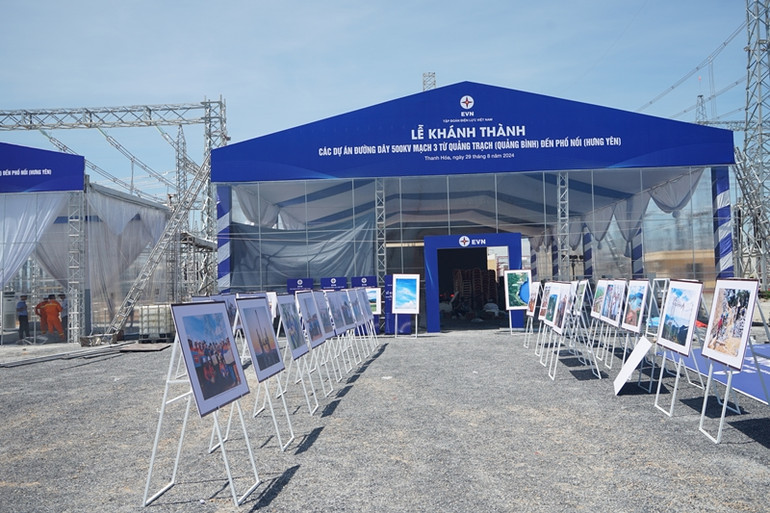 Công tác chuận bị đã hoàn tất tại Trạm biến áp 500kV Thanh Hóa (huyện Thiệu Hóa). (Ảnh: TRUNG HƯNG)