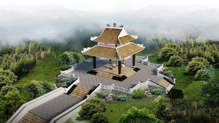 Phối cảnh Nhà tưởng niệm liệt sĩ ở tiểu khu 67, xã Phong Xuân (huyện Phong Điền).