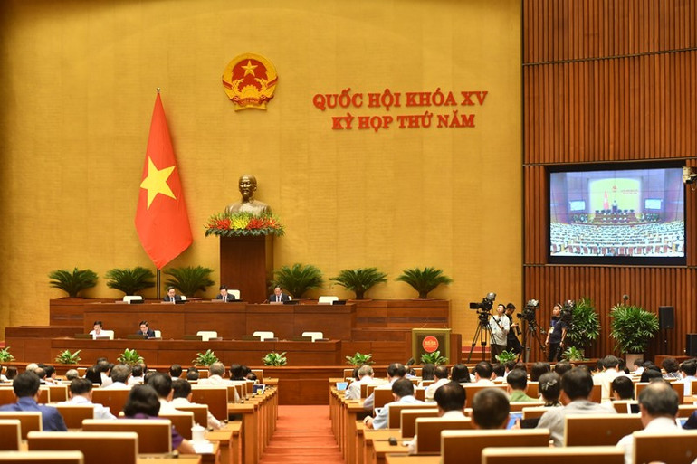 Quang cảnh phiên họp của Quốc hội chiều 22/6. (Ảnh: ĐĂNG KHOA)