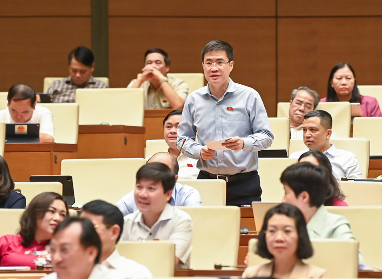 Đại biểu Hoàng Minh Hiếu (Nghệ An) phát biểu. (Ảnh: DUY LINH)