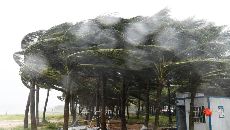 Gió giật mạnh tại thành phố Hải Khẩu, thủ phủ tỉnh Hải Nam trước khi siêu bão Yagi đổ bộ vào ngày 6/9. (Ảnh: Xinhua) Gió giật mạnh tại thành phố Hải Khẩu, thủ phủ tỉnh Hải Nam trước khi siêu bão Yagi đổ bộ vào ngày 6/9. (Ảnh: Xinhua)