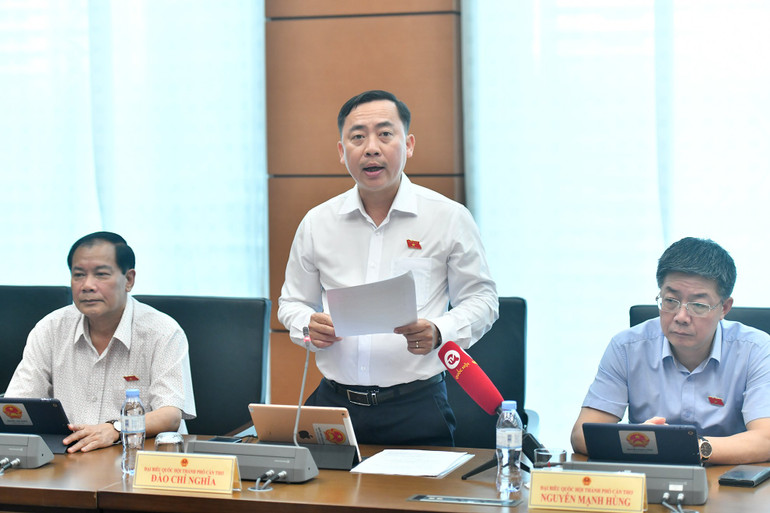 Đại biểu Đào Chí Nghĩa (Cần Thơ) phát biểu. (Ảnh: ĐĂNG KHOA)