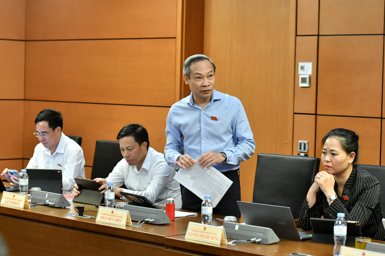 Đại biểu Phan Đức Hiếu (Thái Bình) phát biểu. (Ảnh: ĐĂNG KHOA)