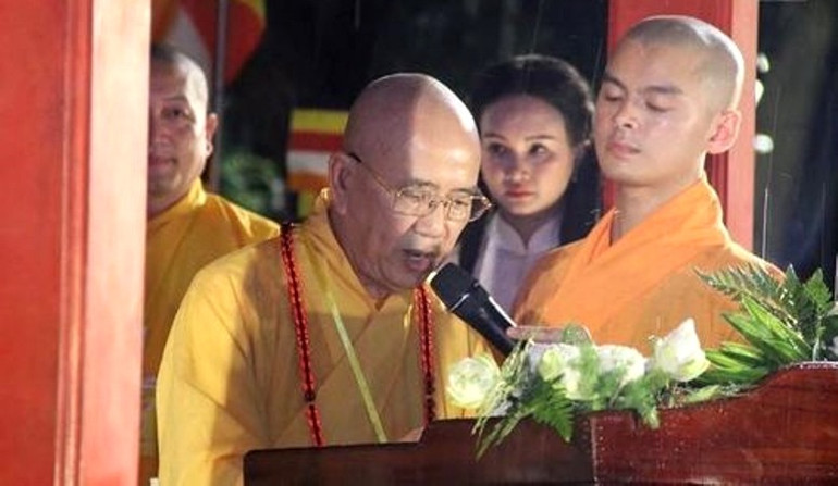 Trưởng Ban Trị sự Giáo hội Phật giáo Việt Nam tỉnh, Hòa thượng Thích Khế Chơn phát biểu khai mạc.
