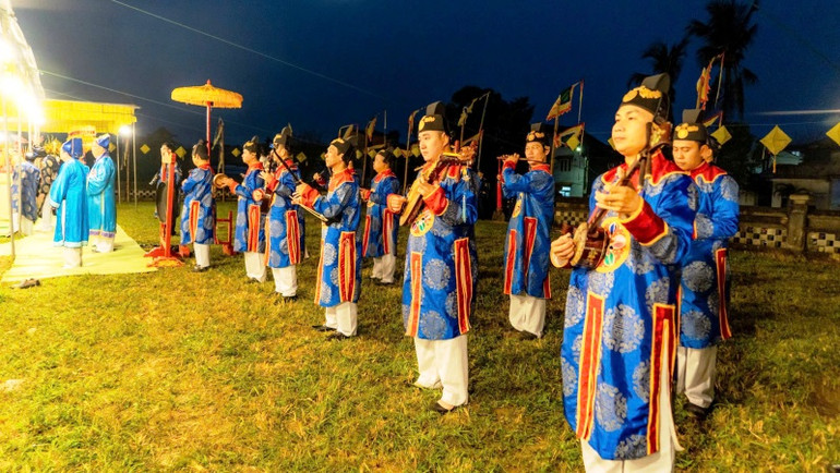 Dàn nhạc khí đậm chất cung đình Huế tại Lễ tế Xã Tắc.