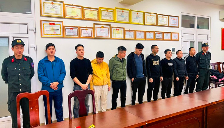 Các đối tượng tại Cơ quan Điều tra Công an tỉnh.