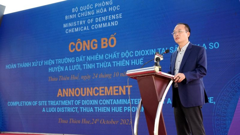 Phó Chủ tịch Ủy ban nhân dân tỉnh Thừa Thiên Huế Phan Quý Phương phát biểu tại buổi lễ.