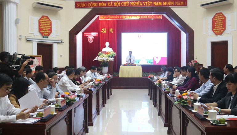 Quang cảnh tại buổi làm việc của Đoàn công tác của Ban Tuyên giáo Trung ương với Đại học Huế.