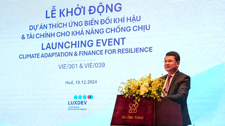 Phó Chủ tịch Ủy ban nhân dân tỉnh Thừa Thiên Huế Hoàng Hải Minh phát biểu tại lễ khởi động.