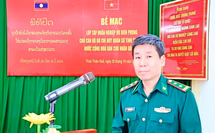 Trung tá Trần Minh Toàn, Phó Chỉ huy trưởng, kiêm Tham mưu trưởng Bộ đội Biên phòng tỉnh phát biểu tại lễ bế mạc. Trung tá Trần Minh Toàn, Phó Chỉ huy trưởng, kiêm Tham mưu trưởng Bộ đội Biên phòng tỉnh phát biểu tại lễ bế mạc.