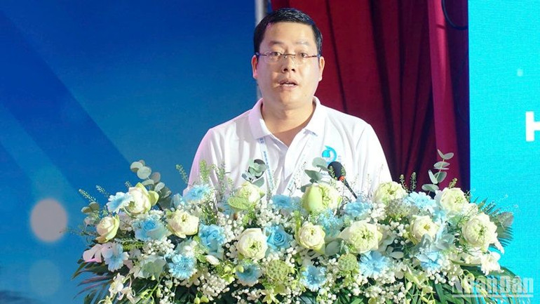 Bí thư Tỉnh đoàn, Chủ tịch Hội Liên hiệp Thanh niên Việt Nam tỉnh Nguyễn Thanh Hoài phát biểu khai mạc Đại hội.