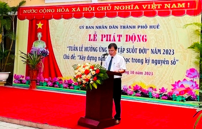 Phó Chủ tịch Ủy ban nhân dân thành phố Trương Đình Hạnh phát biểu tại lễ phát động.