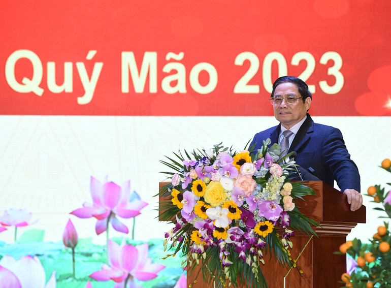 Thủ tướng Phạm Minh Chính phát biểu tại buổi gặp.