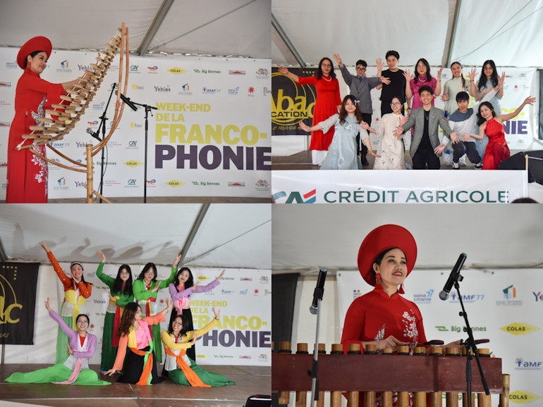 Trung tâm Văn hóa Việt Nam tại Pháp và Chi hội Sinh viên Việt Nam tại Paris (UEVP) đóng góp nhiều tiết mục biểu diễn nghệ thuật đặc sắc, quảng bá văn hóa tới công chúng Pháp. (Ảnh: MINH DUY)