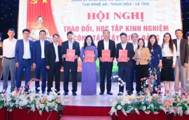 Ký kết Bản ghi nhớ phối hợp công tác xây dựng Đảng giai đoạn 2023-2025. (Ảnh: MAI HOA)