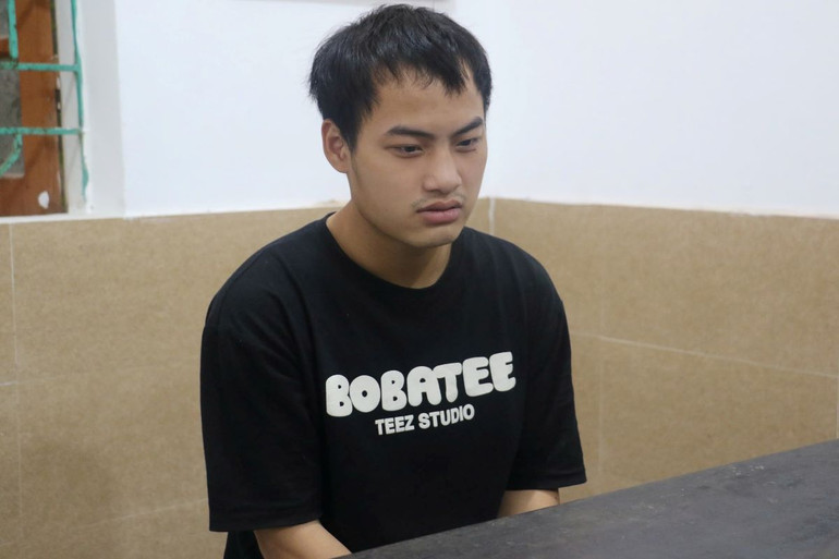 Đối tượng Nguyễn Thành Huy tại cơ quan Công an. Đối tượng Nguyễn Thành Huy tại cơ quan Công an.