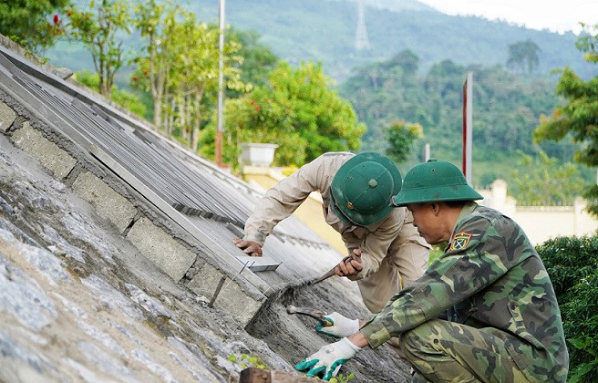 Đẩy nhanh tiến độ thi công các hạng mục để tạo cảnh quan môi trường đơn vị sáng-xanh-sạch-đẹp.