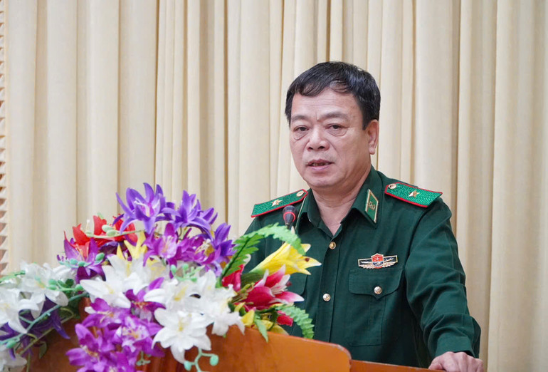 Thiếu tướng Nguyễn Văn Thiện, Phó Tư lệnh Bộ đội Biên phòng phát biểu tại buổi lễ.