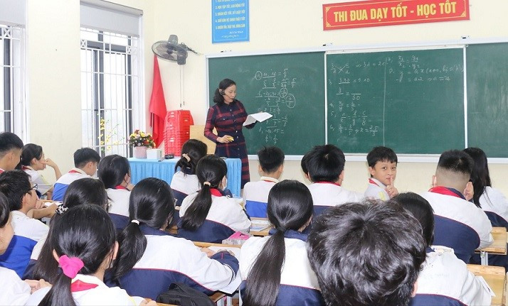 Tăng cường quản lý chất lượng dạy và học khi sĩ số học sinh tăng. Ảnh Mỹ Hà