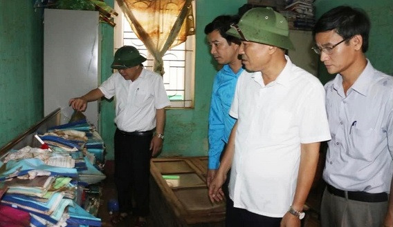 Nhiều trường học ở Quỳ Châu bị thiệt hại nặng do mưa, lụt.