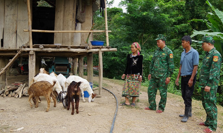 Hướng dẫn kỹ thuật dê cho gia đình chị Vi Thị Nhung ở bản Piêng Mứn, xã Mai Sơn (Tương Dương).