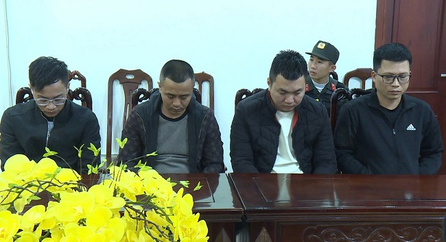 Các đối tượng cầm đầu trong chuyên án bị Công an Nghệ An bắt giữ.