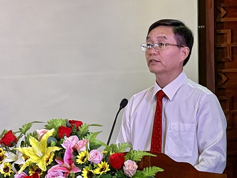 Bí thư Tỉnh ủy Đắk Lắk Nguyễn Đình Trung phát biểu tại buổi lễ.