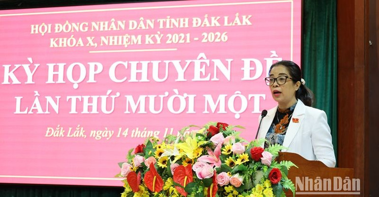 Phát biểu bế mạc kỳ họp, Chủ tịch Hội đồng nhân dân tỉnh Đắk Lắk Huỳnh Thị Chiến Hòa đề nghị Ủy ban nhân dân tỉnh khẩn trương hoàn thiện các thủ tục, hồ sơ trình Thủ tướng Chính phủ phê duyệt Quy hoạch tỉnh Đắk Lắk thời kỳ 2021-2030, tầm nhìn đến năm 2050.