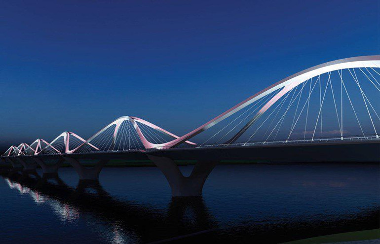 Phương án đoạt giải Nhất cuộc thi thiết kế cầu Trần Hưng Đạo.