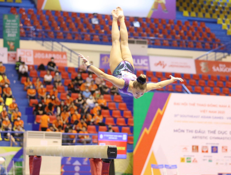 Vận động viên Phạm Như Phương thi đấu tại SEA Games 31 (Ảnh TIỀN PHONG)