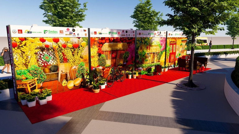 Một góc không gian của lễ hội "Tết Saitama 2025".