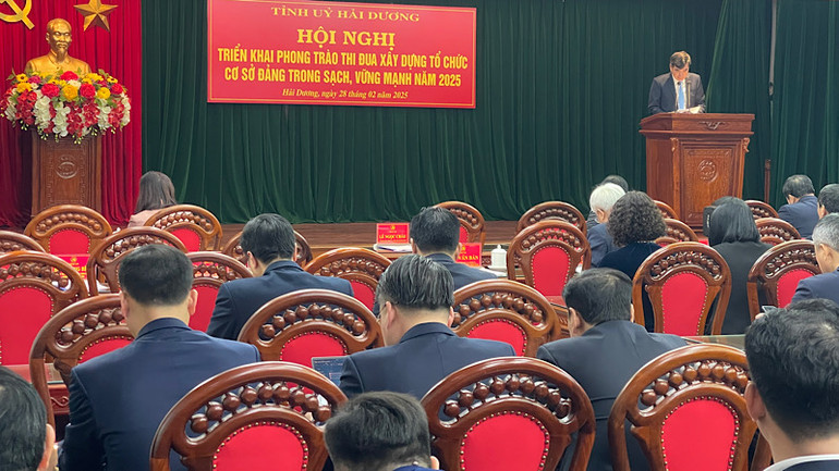 Hải Dương triển khai phong trào thi đua xây dựng tổ chức cơ sở đảng trong sạch năm 2025.