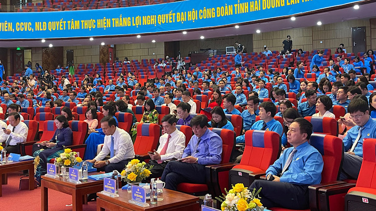 Các đại biểu dự Đại hội Công đoàn tỉnh Hải Dương.