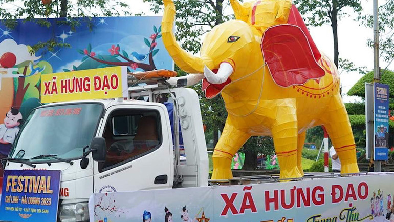 Mô hình linh vật của xã Hưng Đạo.